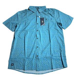 William Murray Knotty By Nature Short Sleeve Button Shirt Men’s Size L Blue NWT